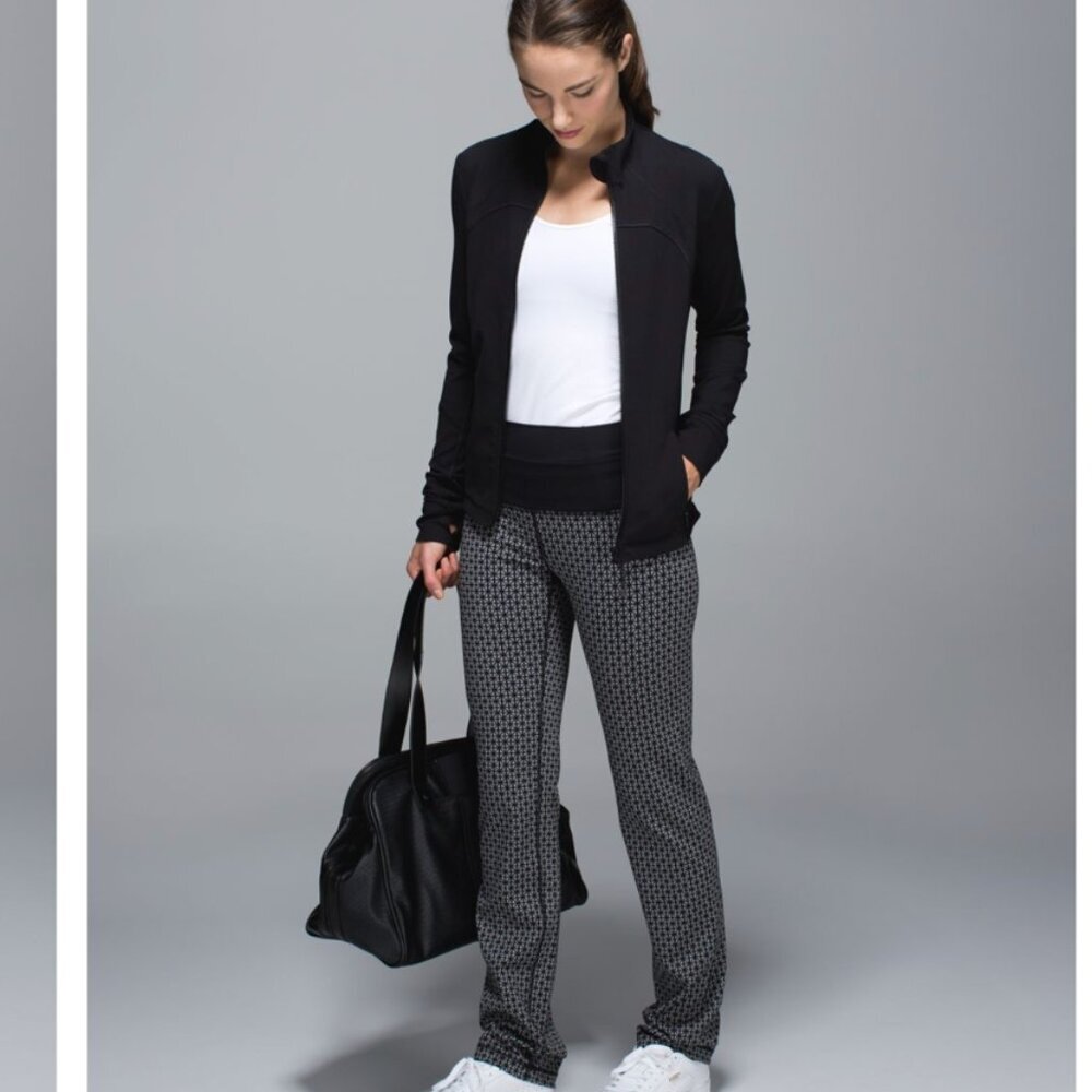 Lululemon Straight-Up Pant -  Tri Geo Silver Spoon Black Pattern